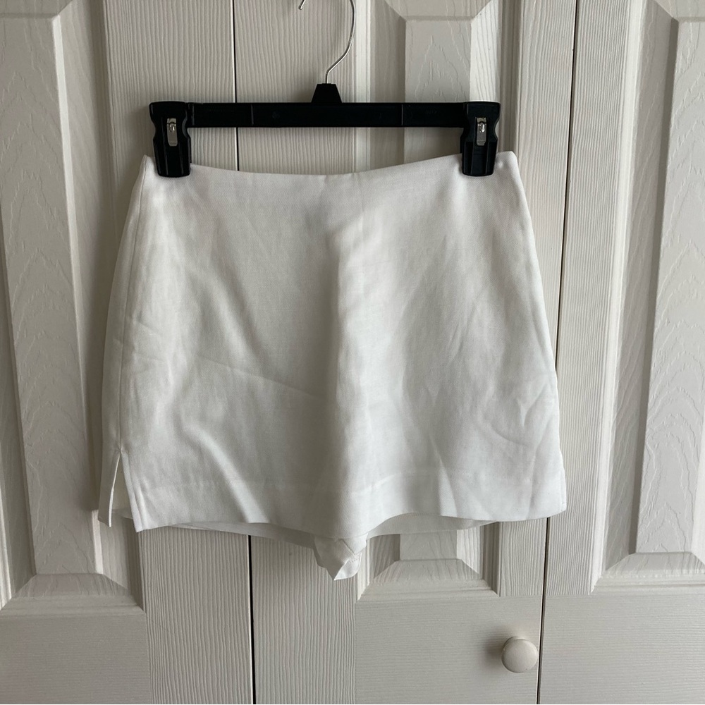 Express high waisted linen blend skort